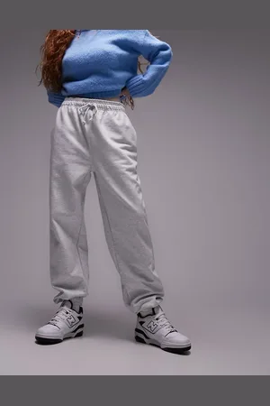 Topshop Joggers gris jaspeado extragrandes con bajos ajustados de