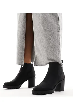 ONLY Botas negras de tacón de cuero sintético de