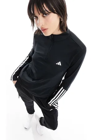 adidas Top negro con cremallera corta Hyperglam de adidas Training Plus