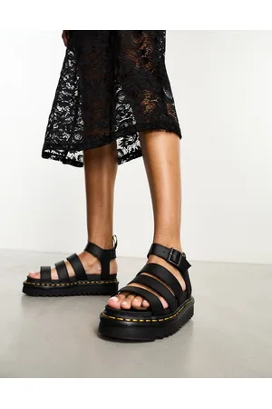 Dr. Martens Sandalias negras de cuero Blaire de