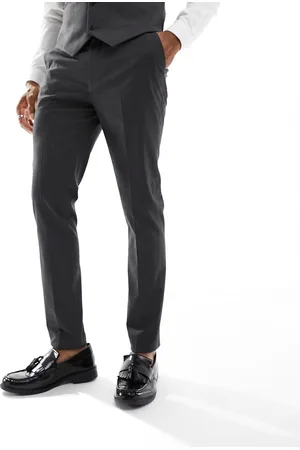 ASOS Pantalones pitillo de traje en antracita de -Gris