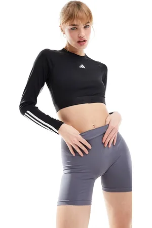 adidas Top corto negro de manga larga Hyperglam de adidas Training