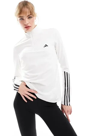 adidas Top blanco con cremallera corta Hyperglam de adidas Training