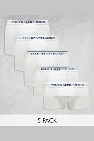 Ralph Lauren Pack de 5 calzoncillos blancos con logo en la cinturilla de