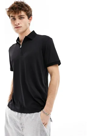 SELECTED Polo con media cremallera de