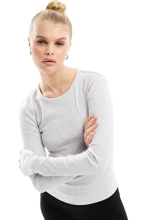 VERO MODA Top de manga larga de canalé fino de
