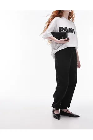 Topshop Joggers negros extragrandes con bajos ajustados de