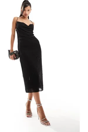 River Island Vestido lencero midi con detalle de cuentas de
