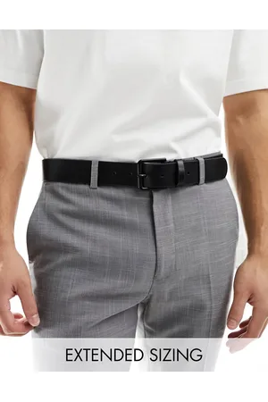 ASOS Cinturón de vestir de cuero con hebilla mate de