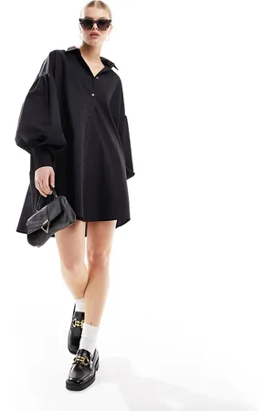 ASOS Vestido camisero corto de corte boyfriend con mangas voluminosas Ultimate de