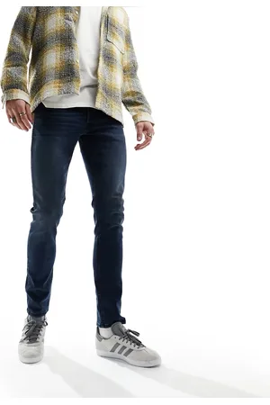 JACK & JONES Vaqueros azules de corte slim con lavado oscuro Glenn de