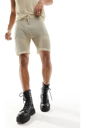 ASOS Pantalones cortos metalizado de malla de punto de