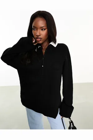 Sudadera negra extragrande con capucha y estampado efecto acuarela en el  pecho y la espalda de ASOS DESIGN