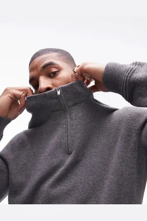 Topman Jersey básico con cremallera corta de