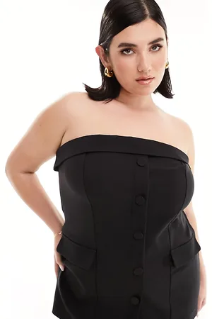 River Island Top estilo esmoquin con escote palabra de honor de
