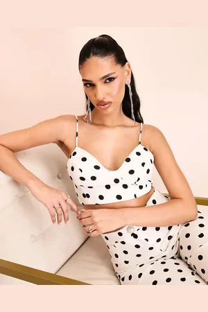 ASOS Bralette de corte sartorial con estampado de lunares de (parte de un conjunto)