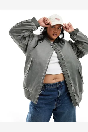 Chaquetas Y Cazadoras, Cazadora de mujer estilo biker con cierre  cremallera Gris Medio