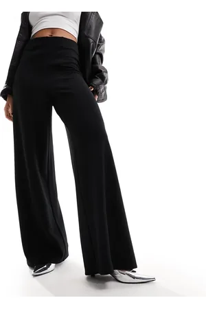 River Island Pantalones negros de pernera ancha de
