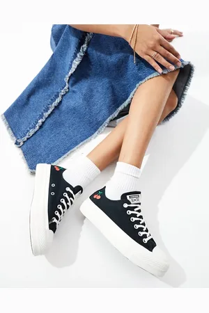 Converse Zapatillas de deporte negras con detalle de cerezas Lift Ox Cherry de