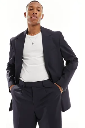 SELECTED Chaqueta de traje azul marino extragrande de
