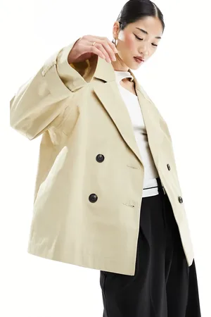 ASOS Gabardina corta color de -Beis neutro