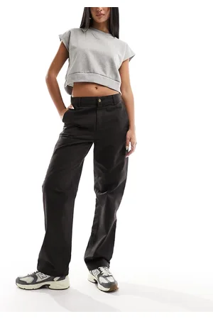 Carhartt Pantalones marrones de estilo carpintero y corte recto Pierce de