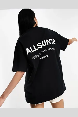 AllSaints Camiseta negra extragrande Underground de
