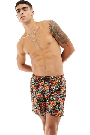 Pretty Green Shorts de baño naranjas con estampado floral integral Avalon de