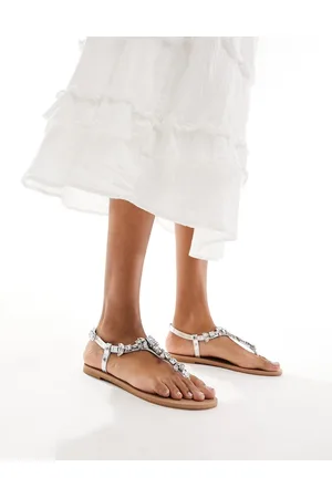 ASOS Sandalias planas plateadas con adornos Fairy-tale de