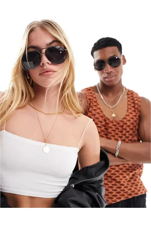 Jeepers Peepers Gafas de sol gris plomo de estilo aviador de