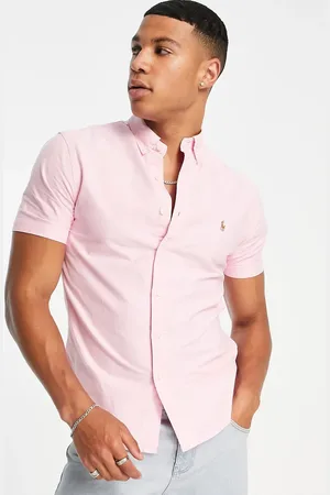 Ralph Lauren Camisa Oxford de corte slim y manga corta con logo de