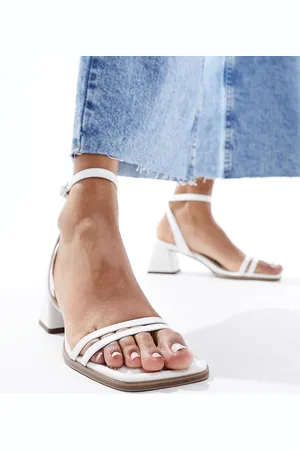 ASOS Sandalias blancas de tacón medio de bloque Honeydew de