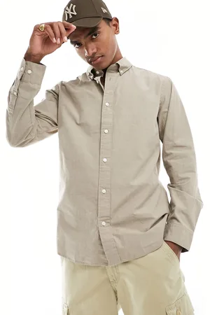 SELECTED Camisa tostada de popelina Slimrick de -Marrón