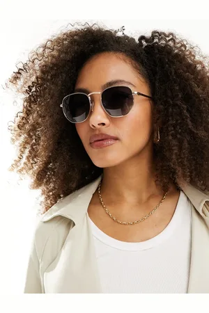 ASOS Gafas de sol doradas redondas de metal con lentes polarizadas de