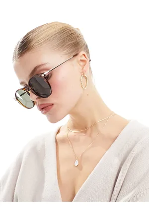 ASOS Gafas de sol cristalino redondas con patillas de metal de