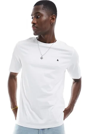 JACK & JONES Camiseta blanca con logo "&" de