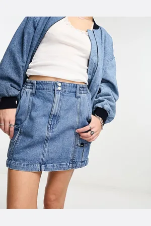 Vans Minifalda vaquera con lavado azul a la piedra de