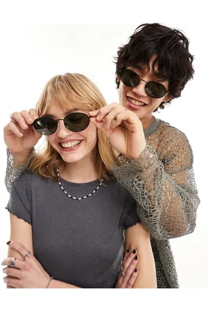 Jeepers Peepers Gafas de sol negras ovaladas de