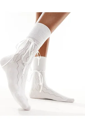Reclaimed Calcetines blancos con lazos de