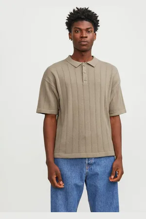 JACK & JONES Polo beis extragrande de punto de -Beis neutro