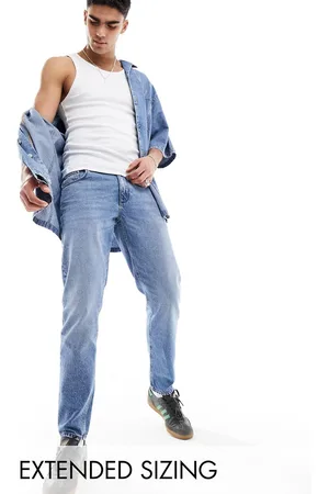 ASOS Vaqueros tapered en azul con lavado claro de