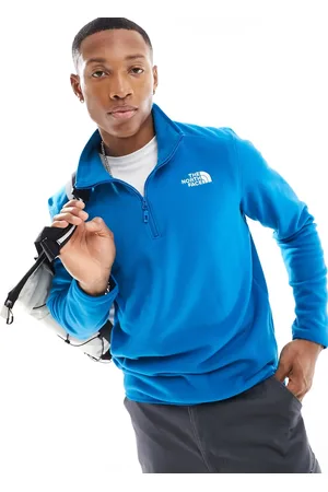 The North Face Polar azul con cremallera corta y logo Glacier de