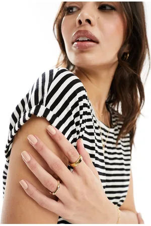 VERO MODA Camiseta a rayas monocromáticas extragrande de -Azul