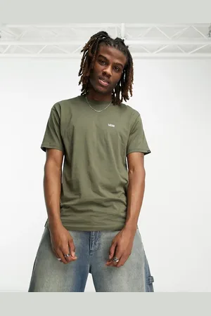 Vans Camiseta verde oliva oscuro con logo en la parte izquierda del pecho de