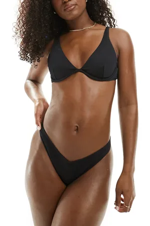Hollister Top de bikini con aros de canalé de (parte de un conjunto)