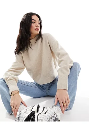 & OTHER STORIES Jersey beis jaspeado con cuello alzado de -Beis neutro
