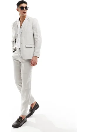 SELECTED Chaqueta de traje beis de mezcla de lino de -Beis neutro
