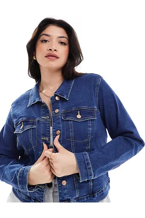 VERO MODA Chaqueta vaquera corta azul con lavado medio de