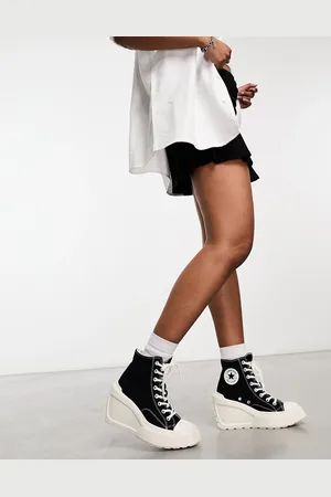 Converse Zapatillas de deporte negras con cuña alta Chuck 70 De Luxe de