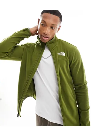 The North Face Polar verde oliva con cremallera y logo Glacier de